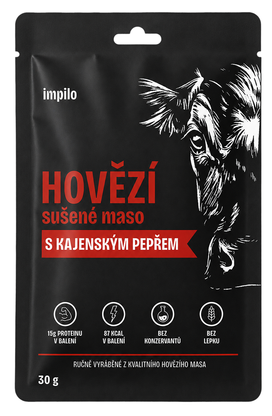 HOVĚZÍ SUŠENÉ MASO S KAJENSKÝM PEPŘEM