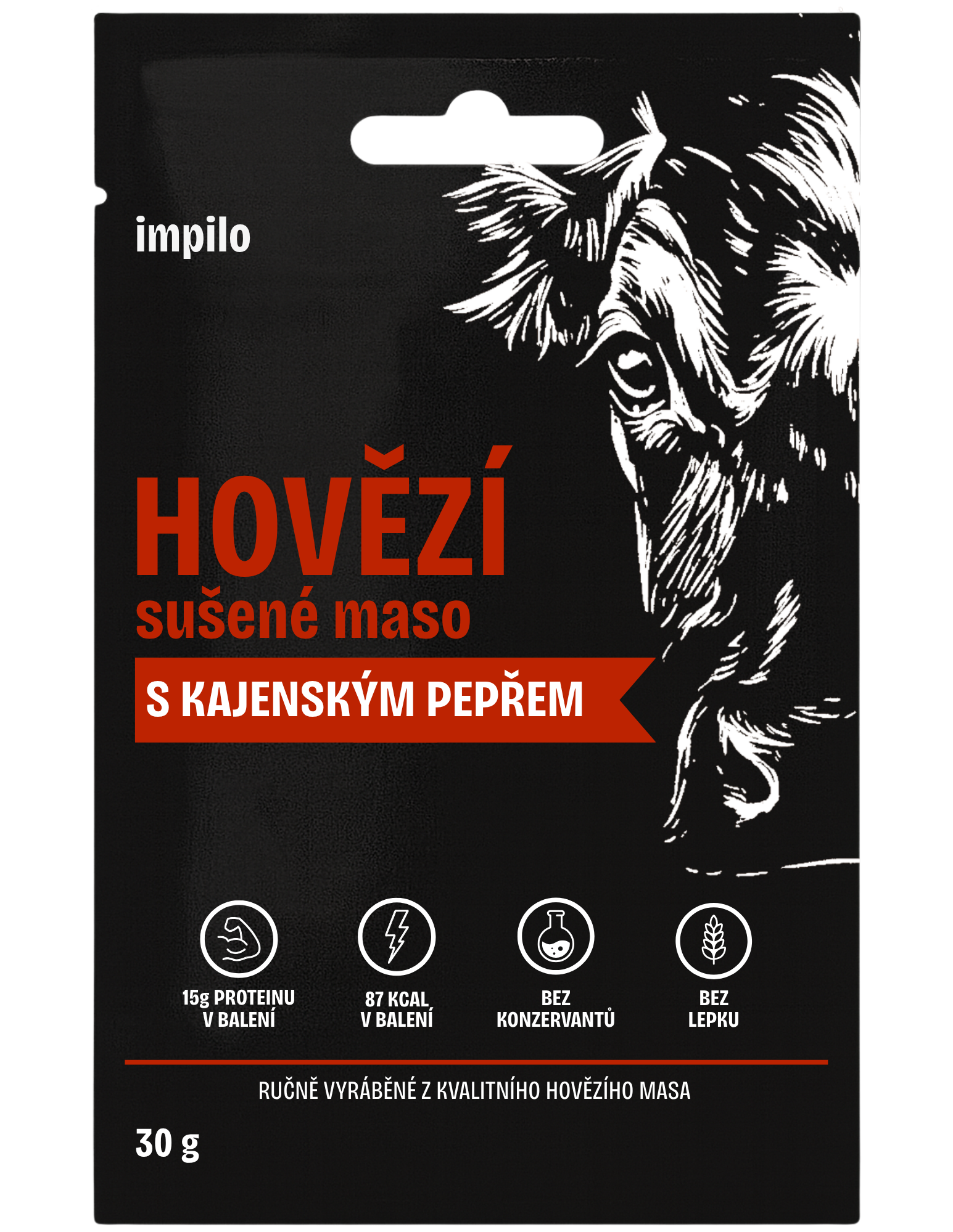 HOVĚZÍ SUŠENÉ MASO S KAJENSKÝM PEPŘEM